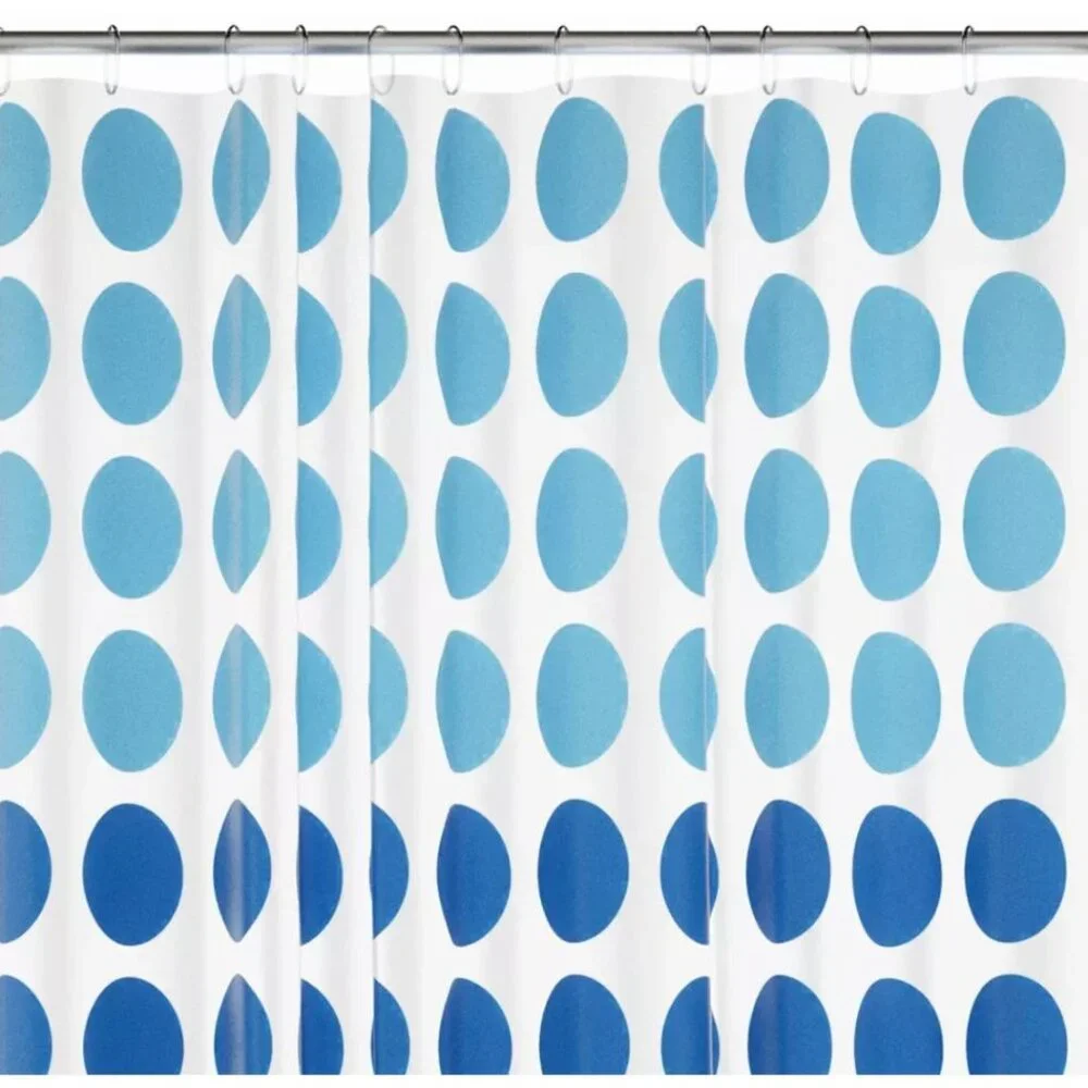 Zenna Home 13pc Trina Dot PEVA Shower Blue Curtain and Rings Set